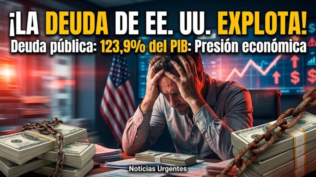 Deuda pública de EE. UU. en 123,9% del PIB